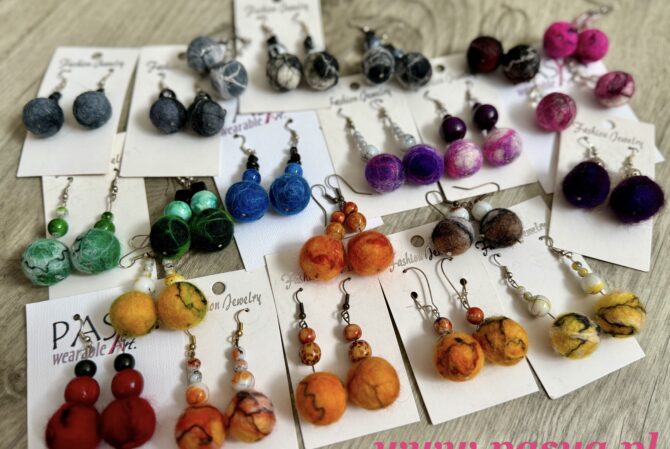 Kolczyki - Biżuteria do Aromaterapii - Sztuka Włókna